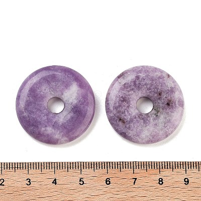 Natural Lepidolite Pendants G-K099-30mm-02-1