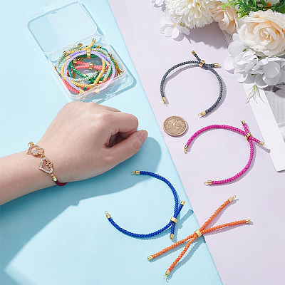 12Pcs 12 Colors Adjustable Nylon Cotton Cord Making OCOR-HY0001-42-1