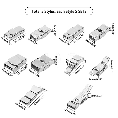 Rectangle 304 Stainless Steel Watch Band Clasps STAS-UN0009-57P-1