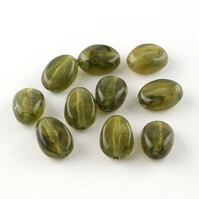 Oval Imitation Gemstone Acrylic Beads OACR-R052-M-1