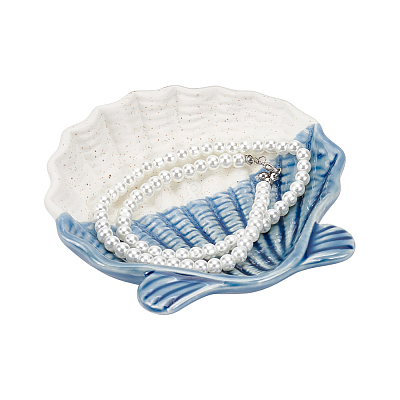 Shell Ceramic Jewelry Plate AJEW-WH0518-37-1