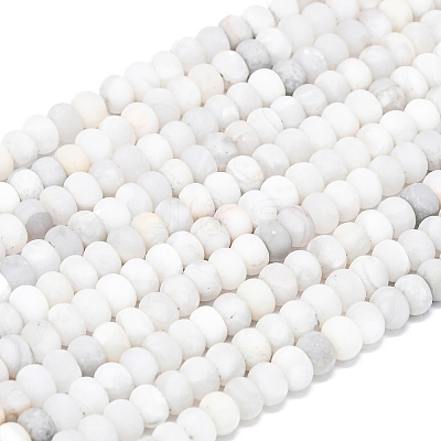 Natural White Crazy Agate Beads Strands G-P575-A04-6x4mm-03-1