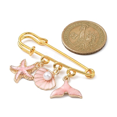 Marine Theme Pendant Alloy Enamel Brooches JEWB-BR00143-02-1