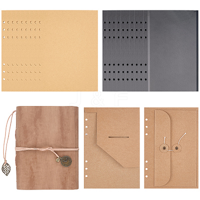 Rectangle Imitation Leather with Alloy Scrapbook DIY Binder Photo Album AJEW-WH20006-475C-1