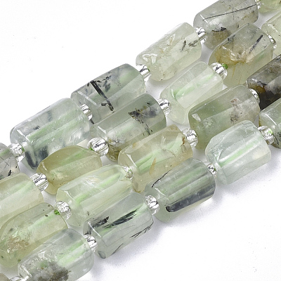 Natural Prehnite Beads Strands X-G-S345-8x11-007-1