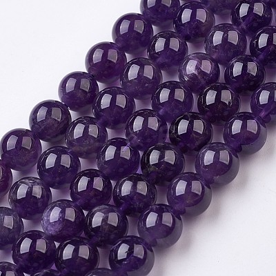 Natural Amethyst Bead Strands G-J376-20-10mm-1
