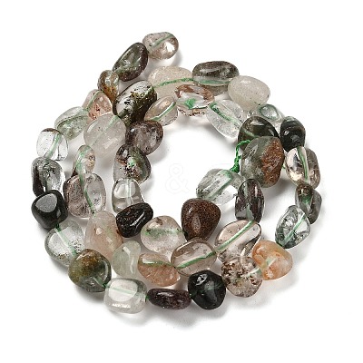 Natural Green Lodolite Quartz Beads Strands G-P497-01E-32-1