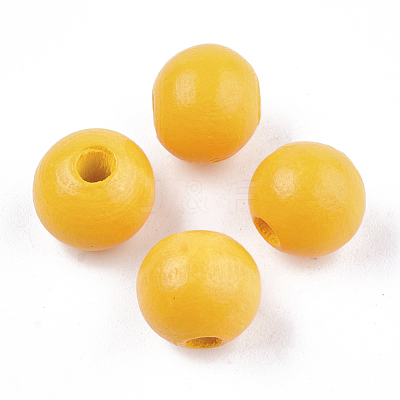 Painted Natural Wood Beads WOOD-S049-05I-1