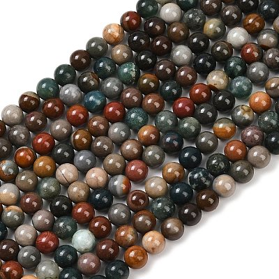 Natural New Ocean Jasper Bead Strands G-G954-01-8mm-01-1