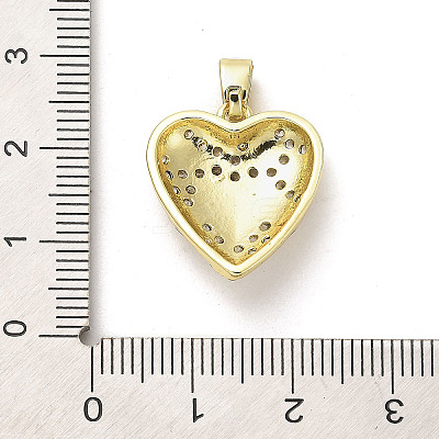 Rack Plating Brass Micro Pave Clear Cubic Zirconia Pendants KK-M276-05G-1