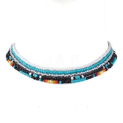 Glass Bead Necklaces for Women NJEW-JN04674-1