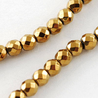 Non-magnetic Synthetic Hematite Beads Strands G-Q890-4mm-3-1