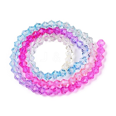 Gradient Color Baking Paint Glass Bead Strands DGLA-A039-T4mm-A08-1