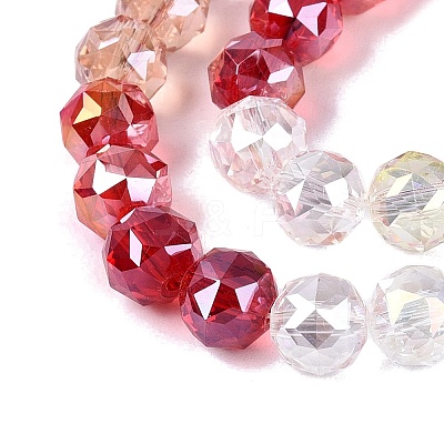Electroplate Transparent Glass Beads Strands EGLA-Q135-8MM-C10-1