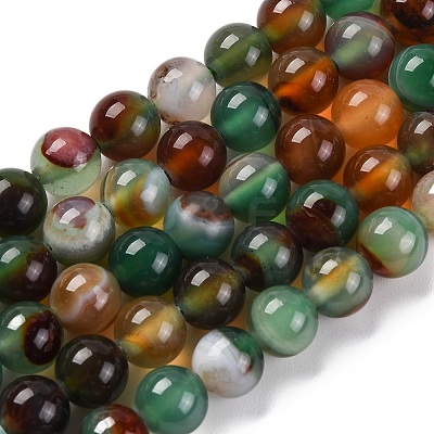 Natural Striped Agate/Banded Agate Beads Strands G-Z060-A01-A22-1