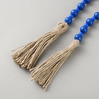 Round Natural Wood Beads Wall Hanging Decorations HJEW-WH20011-05A-1