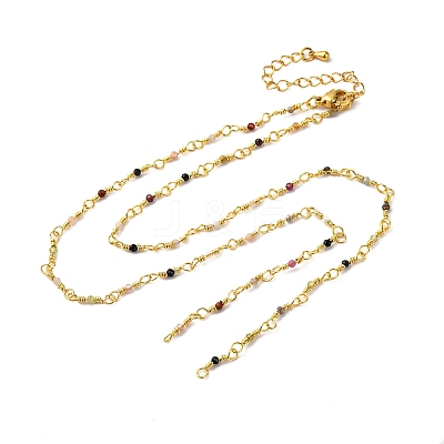 Brass Chain Necklace Making KK-K337-13G-06-1