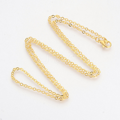 Brass Cable Chains Necklaces X-MAK-R019-G-1