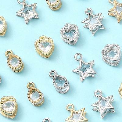 60Pcs 6 STYLES Alloy Charms ZIRC-YW0001-22-1