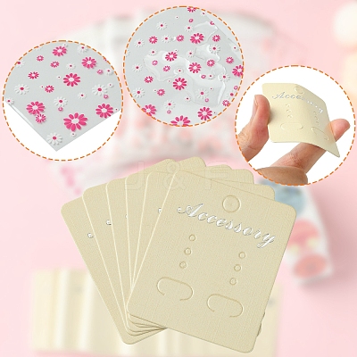 200Pcs Earring Displays Cards CDIS-FS0001-16-1