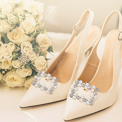 2 Styles Alloy Rhinestone Shoe Decorations FIND-GO0002-29-1