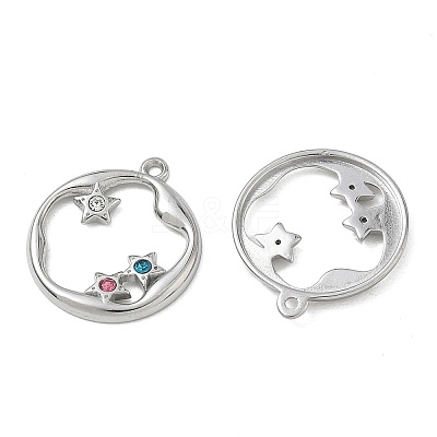 304 Stainless Steel with Rhinestone Pendants SA-CBA49D2-05P-1