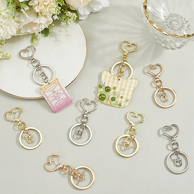 18Pcs 3 Style Alloy Keychain Clasps KEYC-SP0001-49B-1