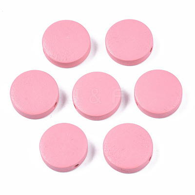 Painted Natural Poplar Wood Beads WOOD-S045-063B-06-1
