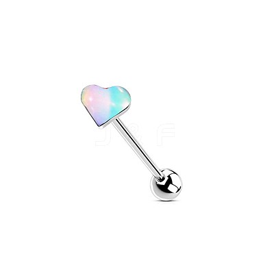 304 Stainless Steel & Acrylic Straight Barbell Tongue Rings FS-WG7AF88-02-1
