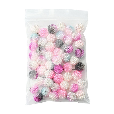 50Pcs 5 Colors Imitation Pearl Acrylic Beads OACR-FS0001-62A-1