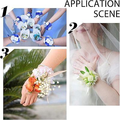 Plastic Imitation Pearl Stretch Bracelets FIND-NB0001-22-1