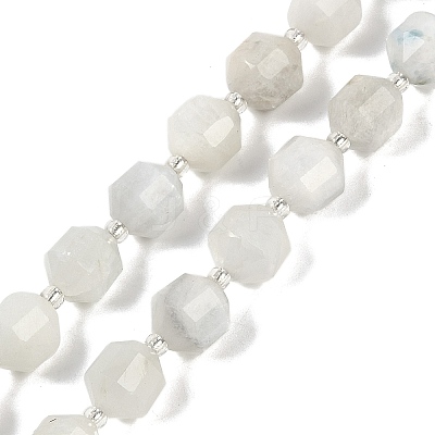 Natural White Moonstone Beads Strands G-O201B-127G-1