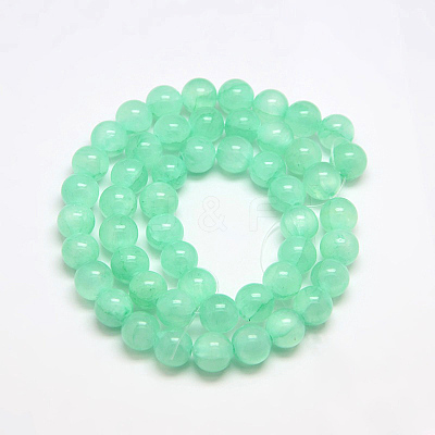Dyed Natural Green Jade Beads Strands X-JBS053-4MM-27-1