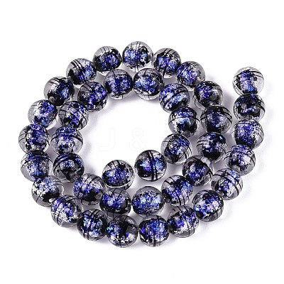 Handmade Foil Glass Lampwork Beads Strands FOIL-Q002-09A-1