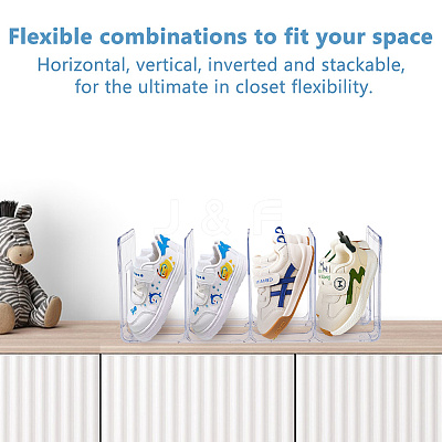 4 Girds Plastic Shoes Display Organizer Holder ODIS-WH0099-122-1
