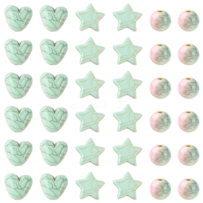 150Pcs Crackle Opaque Acrylic Beads OACR-YW0004-50-1