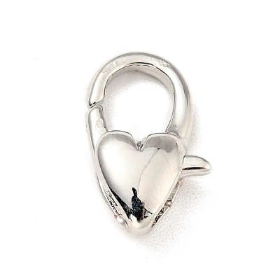 Brass Heart Lobster Claw Clasps KK-G416-47P-1