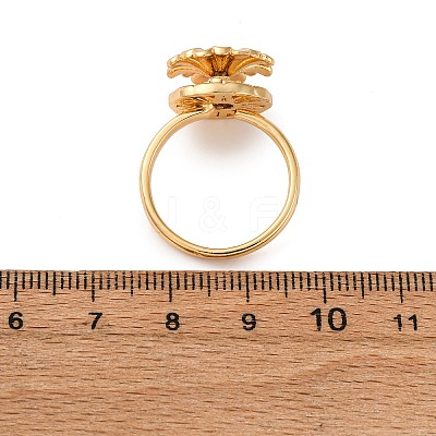Brass Micro Pave Cubic Zirconia Rotating Finger Rings RJEW-S636-04G-1