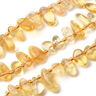 Heated Natural Citrine Beads Strands G-Z091-A10-1