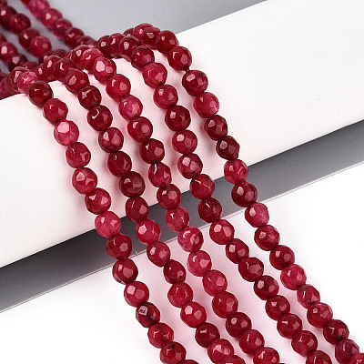 Dyed Natural White Jade Beads Strands G-T139-4mm-60-09-1