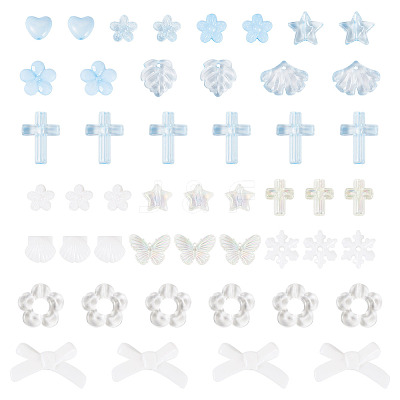 100G Transparent & Opaque Acrylic Beads TACR-TA0001-57D-1