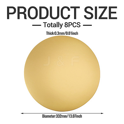 Disposable Round Paper Placemat AJEW-TAC0030-036B-1