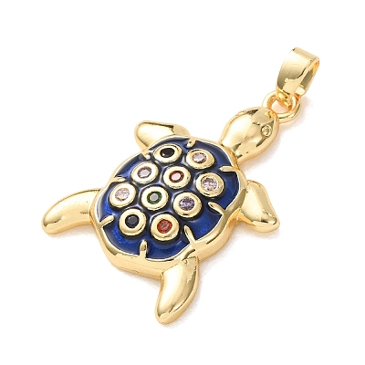 Brass Micro Pave Colorful Cubic Zirconia Pendants KK-C264-11A-G-1