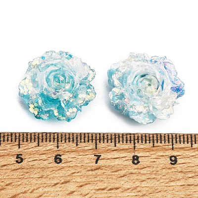Two Tone Opaque Resin & Glitter Powder Cabochons RE-CBA7537-03-1