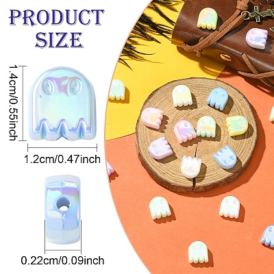 20Pcs UV Plating Acrylic Beads OACR-YW0005-01-1