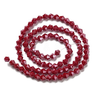 Opaque Solid Color Electroplate Glass Beads Strands EGLA-A039-P4mm-A01-1