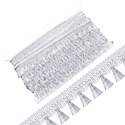 15 Yards Filigree Polyester Lace Fringe Trim OCOR-WH0089-13B-1