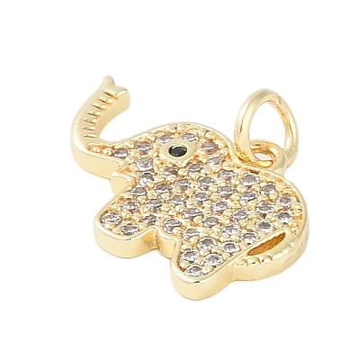 Rack Plating Brass Cubic Zirconia Pendants KK-Z060-17G-1