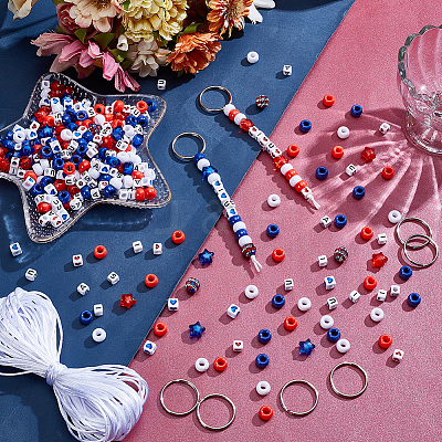 Independence Day DIY Keychain Making Kits DIY-BM0001-35-1