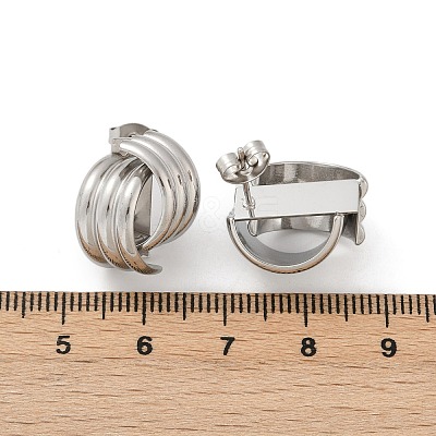 304 Stainless Steel Stud Earrings EJEW-S265-04P-1